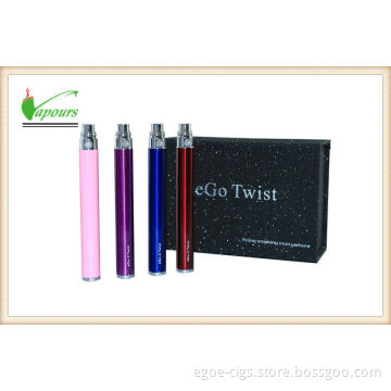 Red 650mah Variable Voltage E Cigarette , Ce Ego Twist Starter Kit